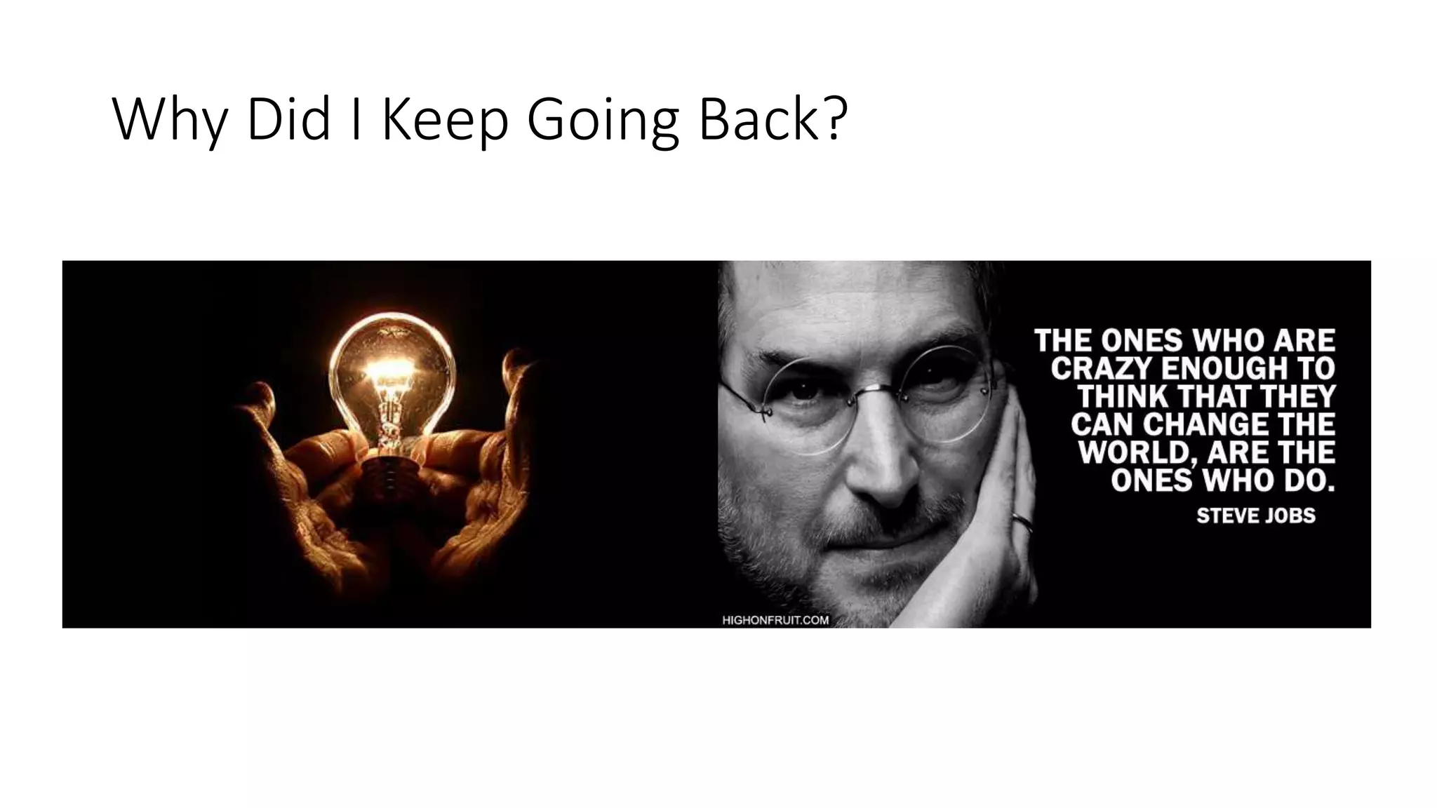 Why Did I Keep Going Back?
 