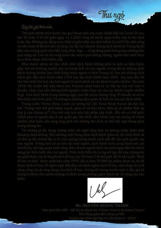 Thư ngỏ
Quý độc giả thân mến,
Thế giới chính thức bước vào giai đoạn mới của cuộc chiến đẩy lùi Covid-19 sau
khi Tổ chức Y...