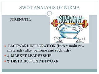 NIRMA-FINALLY WON THE WAR OF BUBBLESRegional  product bring permanent successOutnumbered hll sale in rural areasTake advantage of the vacant market left by hll which was thought to be not penetrable but them1/3 rd price of regular price was the enough harbinger of nirma to survive in marketBecame number  1 brand in asia : focused on massive market segment that was hungry of getting a good quality product at affordable price