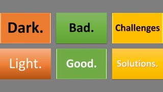 Dark. Bad.
Light. Good.
 