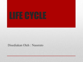 LIFE CYCLE
Disediakan Oleh : Nassruto
 