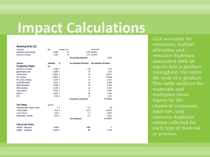 Life Cycle Analysis of a Running Shoe