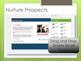 Nurture Prospects




                    Drag and Drop
                     Simple Email
                        Design
 