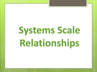 Systems Scale
Relationships
 
