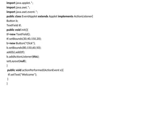 Set Bounds Java Applets web program -Life cycle of a servlet.ppt