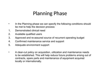 Life Cycle of Medical Equipment, CODIFICATION, SPECIALIZATION AND ...