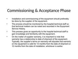 Life Cycle of Medical Equipment, CODIFICATION, SPECIALIZATION AND ...