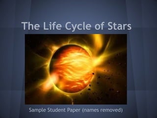 The Life Cycle of Stars




 Sample Student Paper (names removed)
 