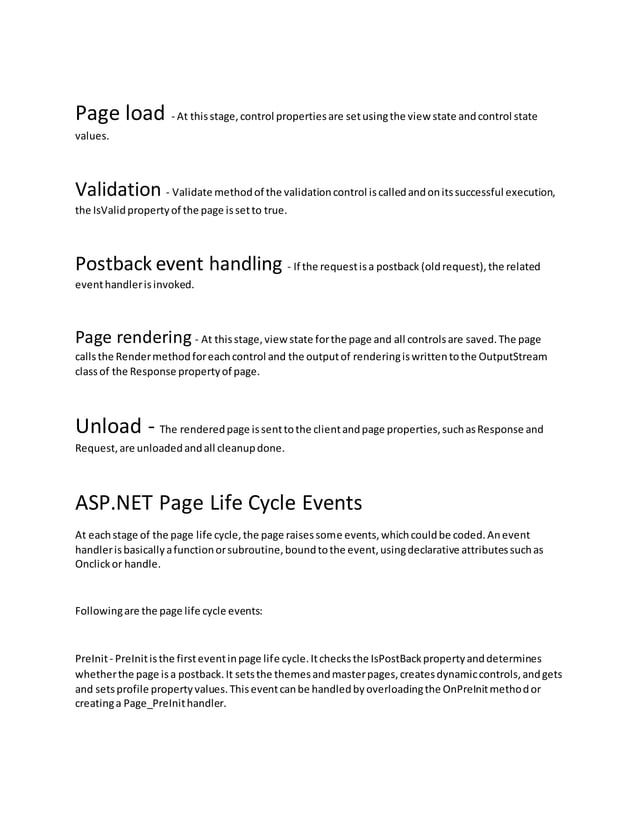Life cycle of web page | DOCX