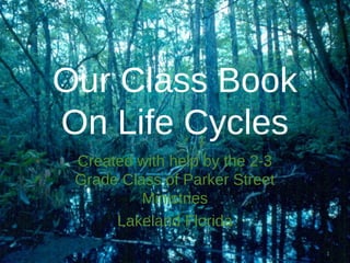 1
Our Class Book
On Life Cycles
Created with help by the 2-3
Grade Class of Parker Street
Ministries
Lakeland Florida
 