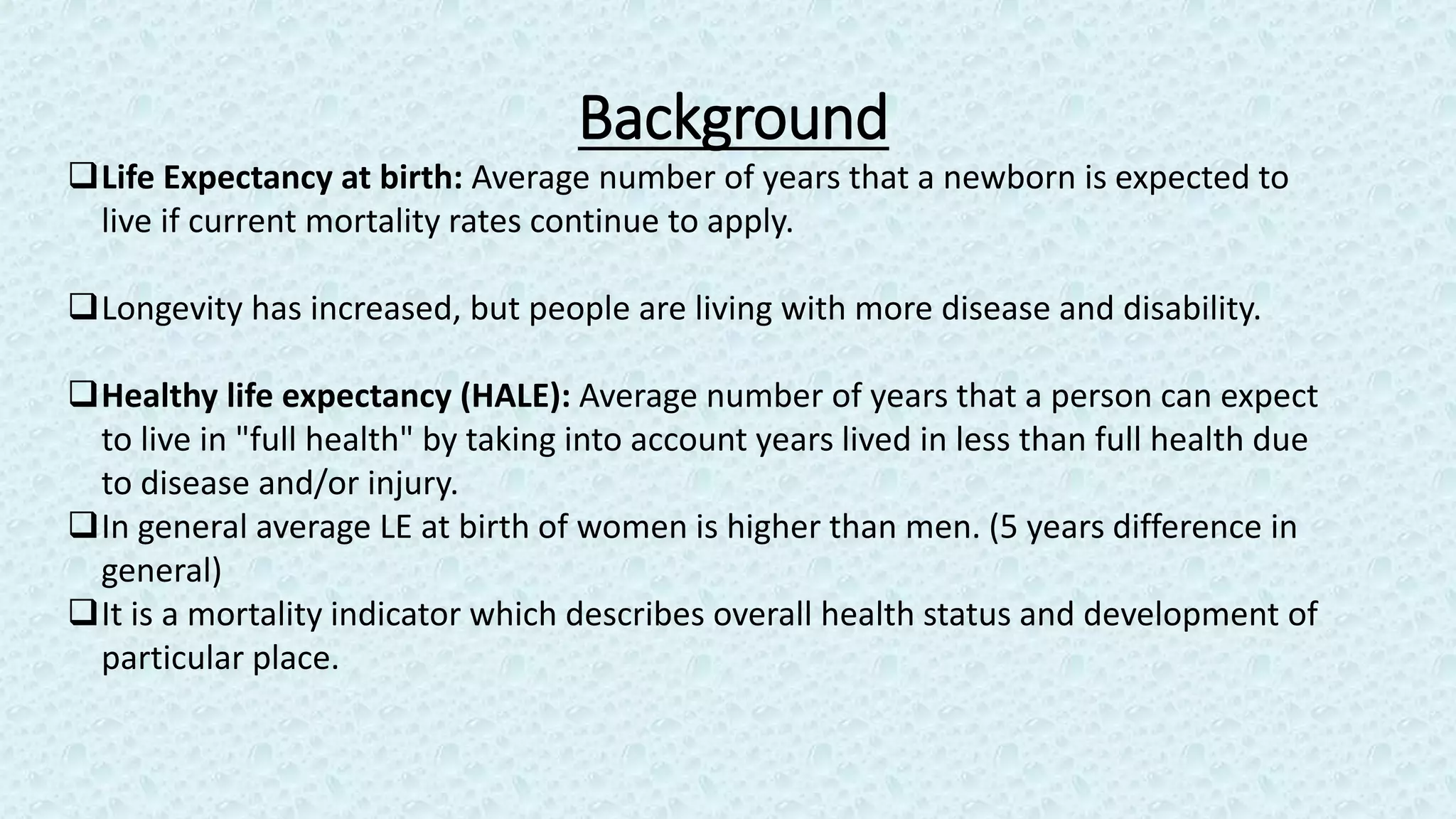 Life expectancy: a comparison | PPTX