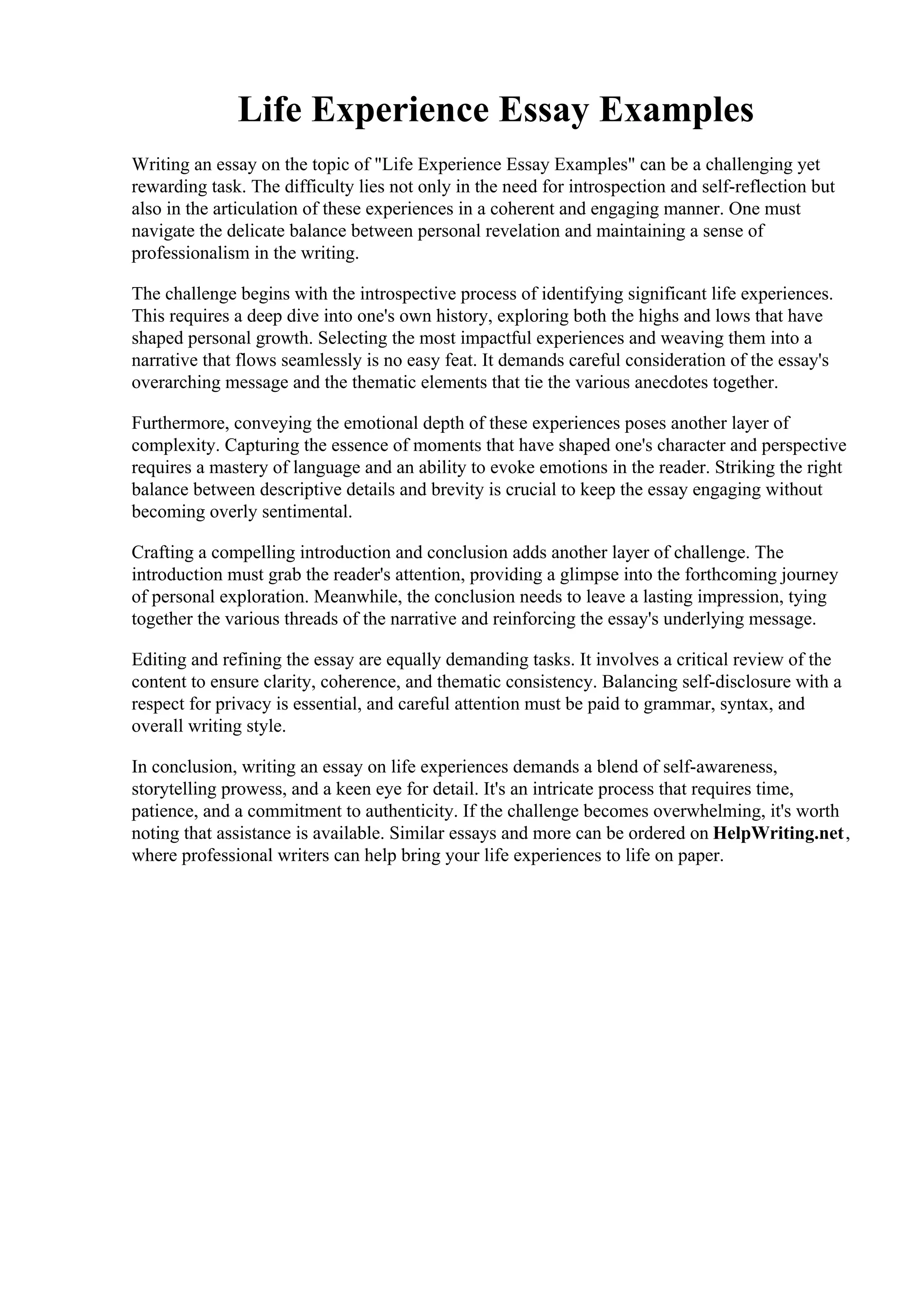 Life Experience Essay Examples PDF life-experience-essay-example-college-admission-statistics