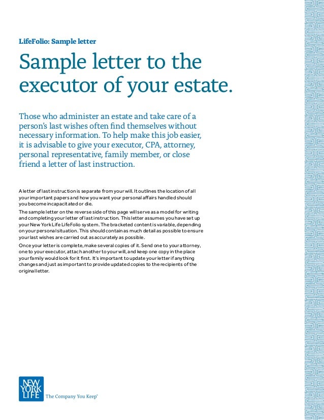 Letter For Executor Of Estate Choice Image Download Guide Letter Sle And Resume Sle Free Executor Of Estate Letter Template