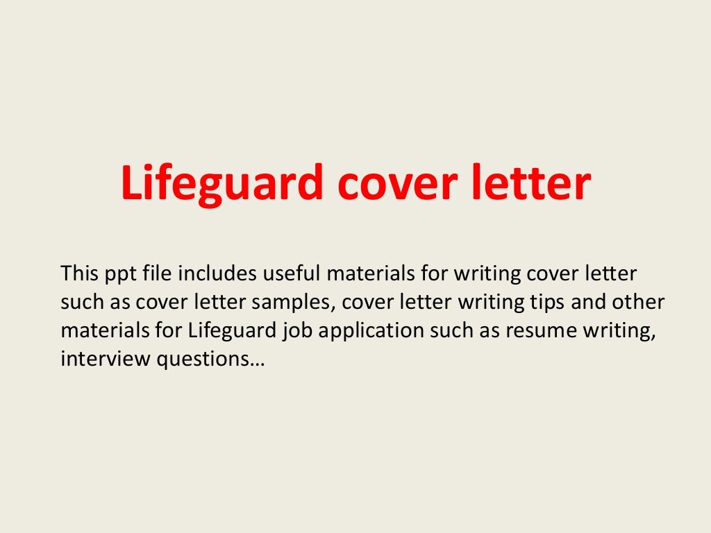 Lifeguard cover letter