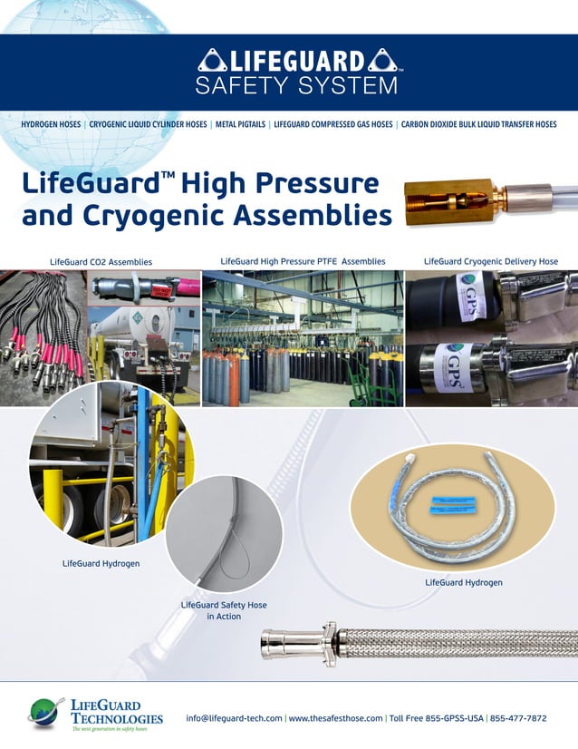 LifeGuard safety hose high pressure and cryogenic hose specification sheets PDF