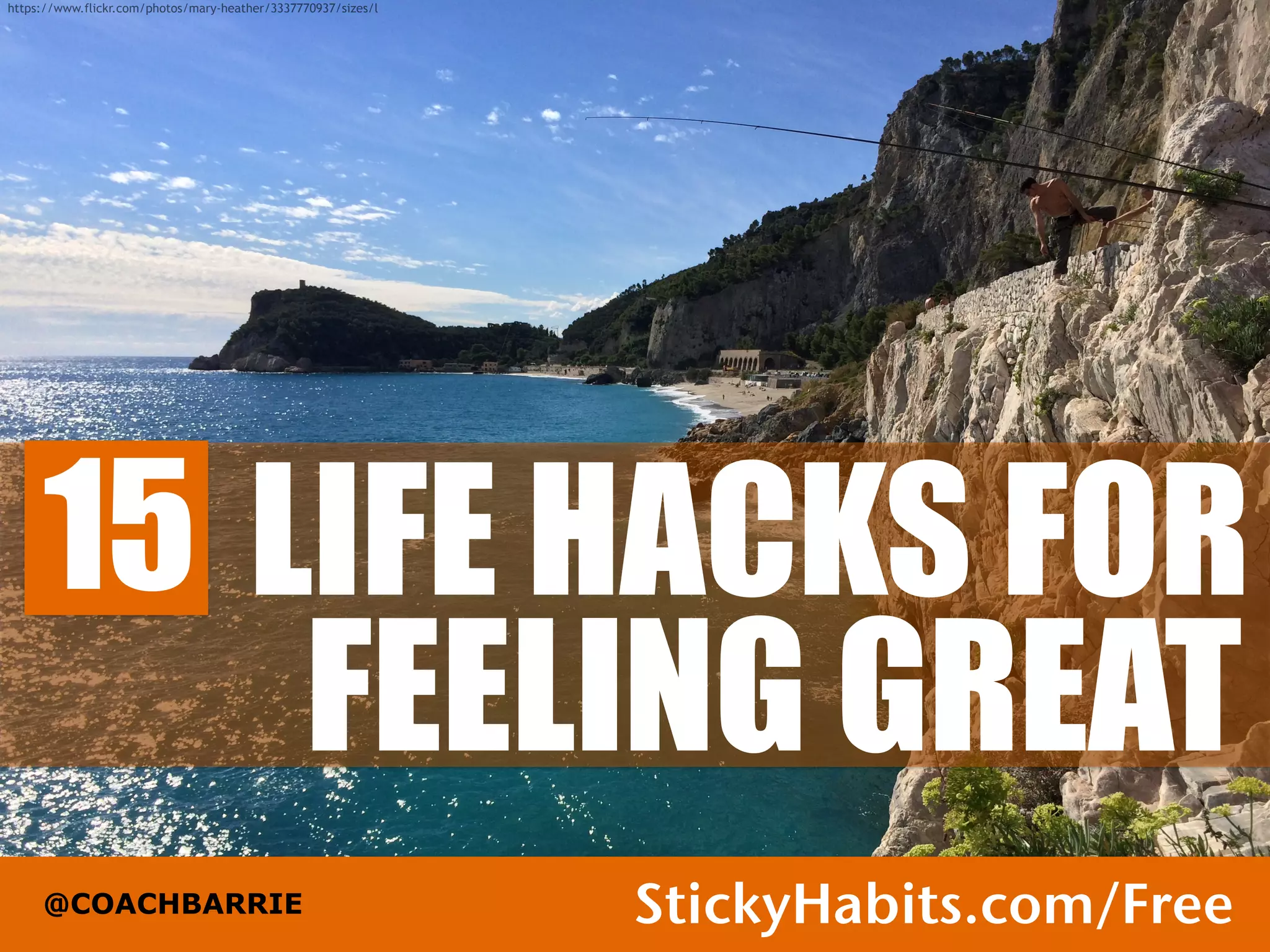 LIFE HACKS FOR
FEELING GREAT
15
@COACHBARRIE StickyHabits.com/go1
