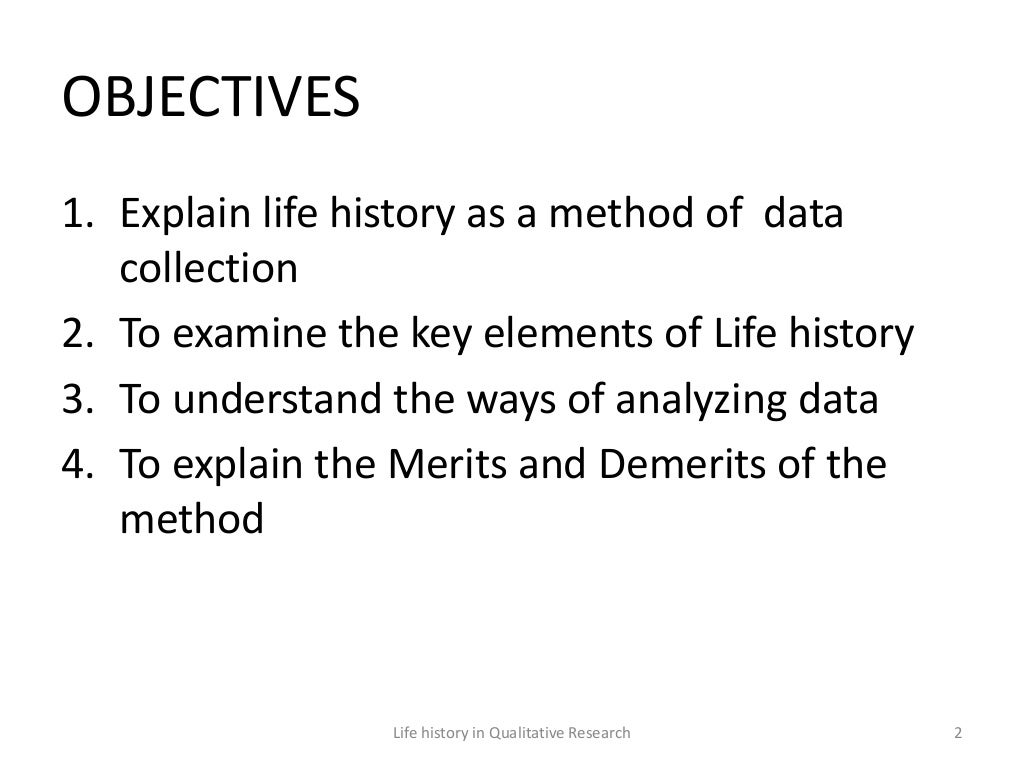 what is life history in qualitative research