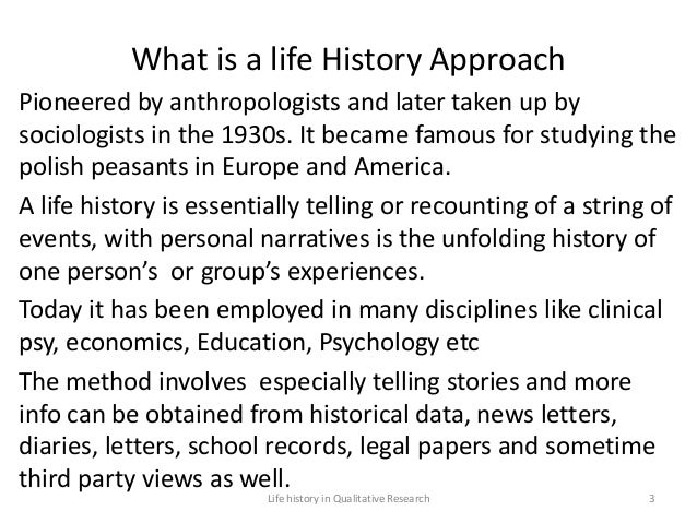 qualitative research on life history