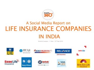 A Social Media Report on LIFE INSURANCE COMPANIES IN INDIA 
Period of analysis : 1st Nov – 25th Nov 2014  