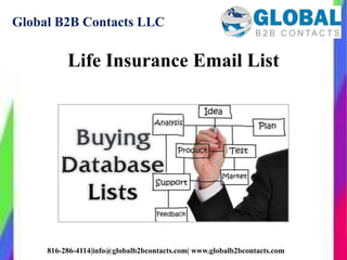 Global B2B Contacts LLC
816-286-4114|info@globalb2bcontacts.com| www.globalb2bcontacts.com
Life Insurance Email List
 