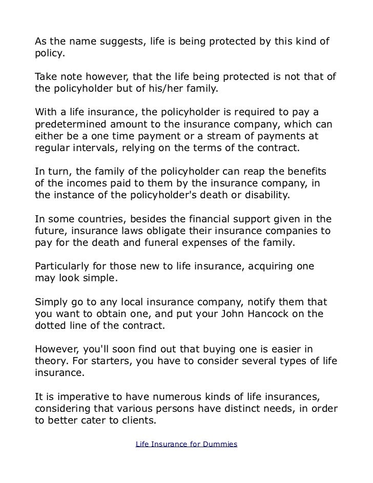Whole Life Insurance For Dummies Insurance For Dummies Pdf Download