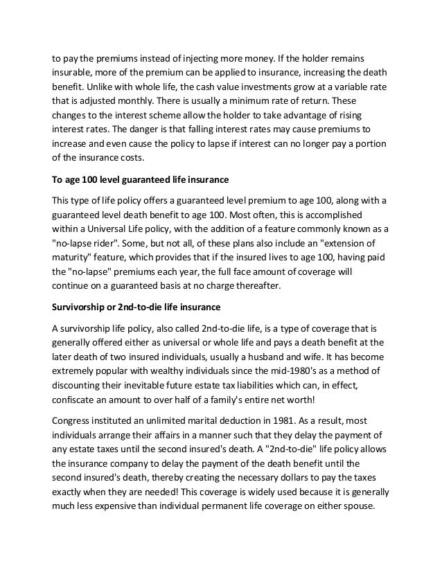 Life insurance policy types of life insurance policies (1)