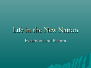 Life in the New Nation
Expansion and Reform

 