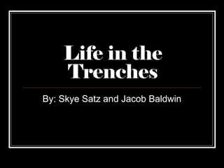 Life in the
    Trenches
By: Skye Satz and Jacob Baldwin
 