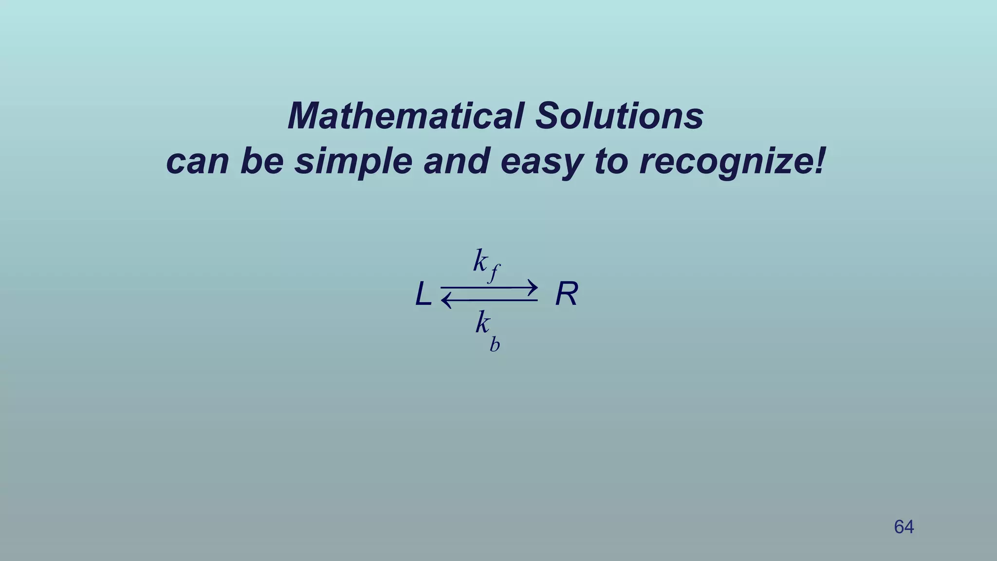64
Mathematical Solutions
can be simple and easy to recognize!
f
b
k
k
L R
 
