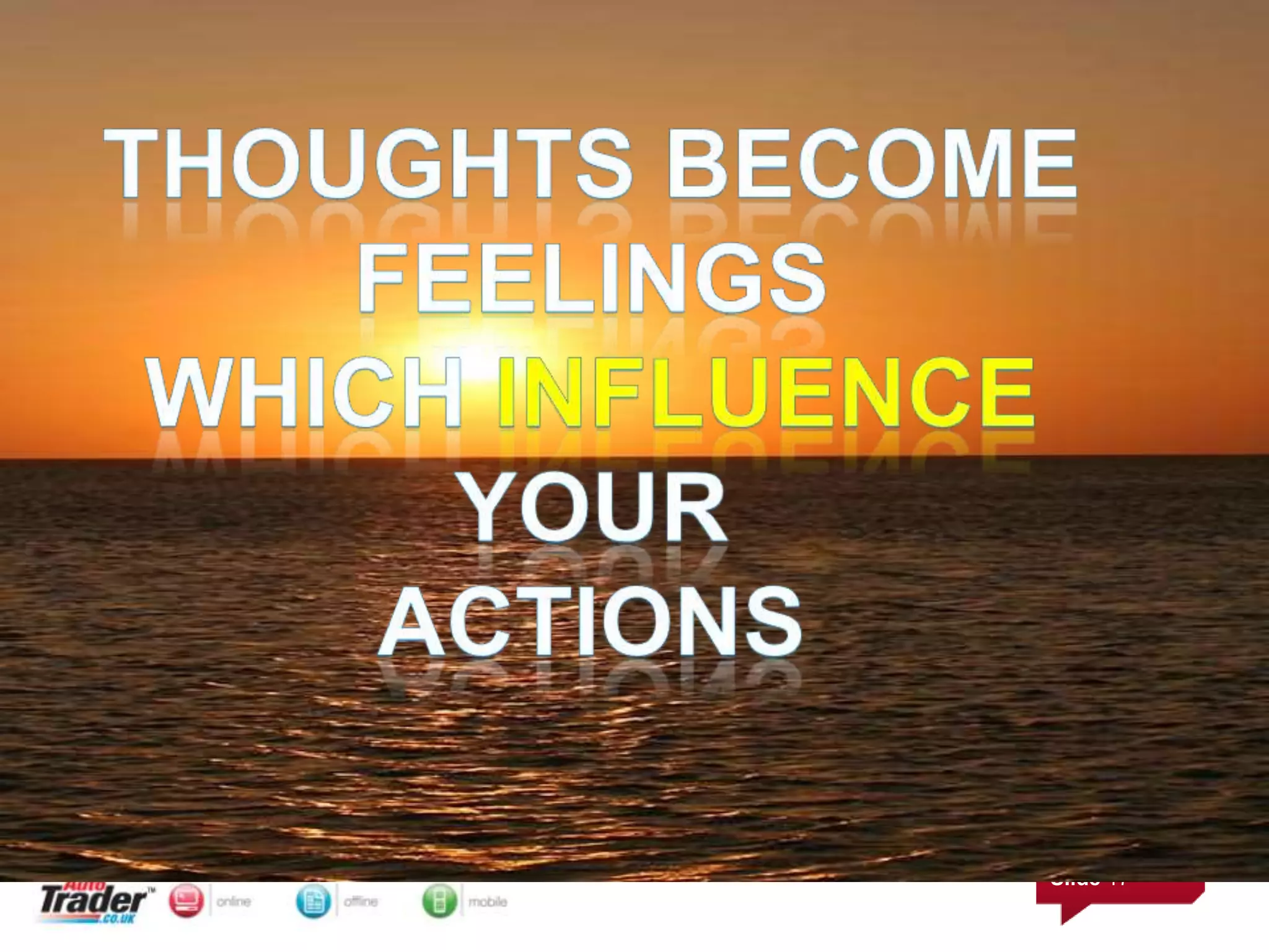 Thoughts becomeFeelingsWhich influenceyouractions