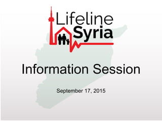 Information Session
September 17, 2015
 