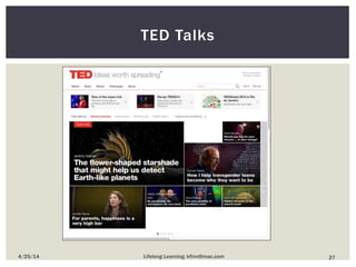 TED Talks
274/25/14 Lifelong Learning; kfinn@mac.com
 