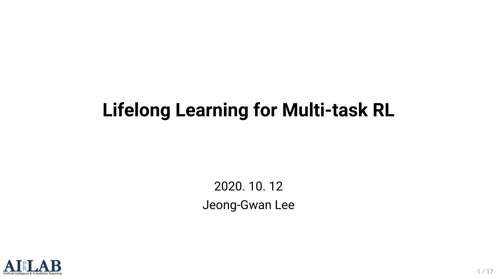 Lifelong learning for multitask learning PPT