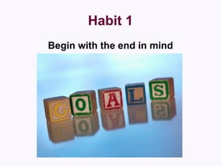 Habit 1 Begin with the end in mind 