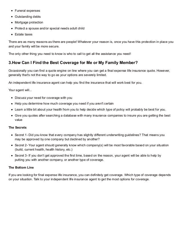 3 Secrets You Didnt Know About Final Expense Life Insurance