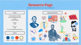 This presentation template
uses the following free fonts:
You can find these fonts online too.
TITLES:
CALISTOGA
HEADERS:
JUA
BODY COPY:
JUA
#70C5F2 #F04B16 #FFF4CC
#025999
Use these design resources in your Canva Presentation.
DON'T FORGET TO DELETE THIS PAGE BEFORE PRESENTING.
Resource Page
Fonts Design Elements
Colors
 