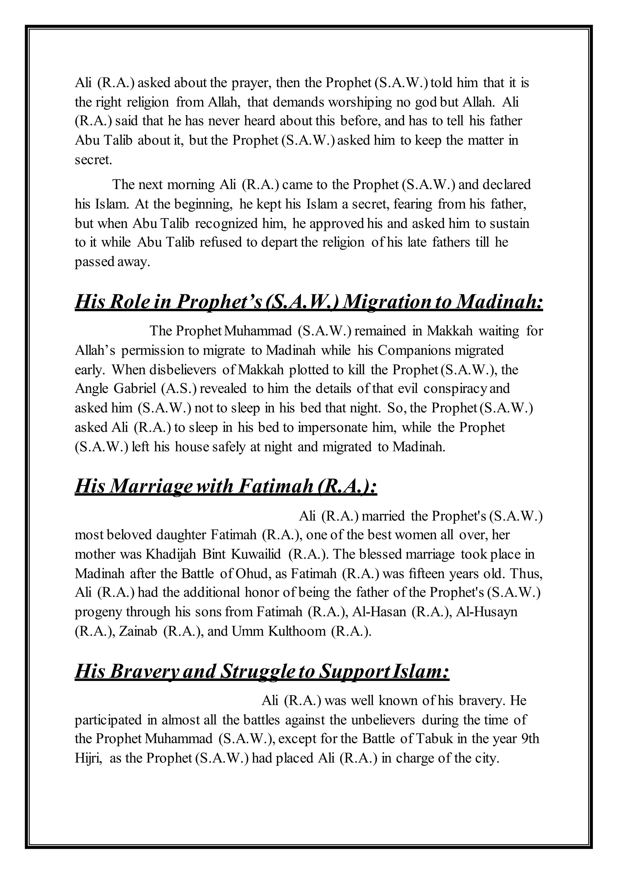Life of Ali Ibn Talib | PDF