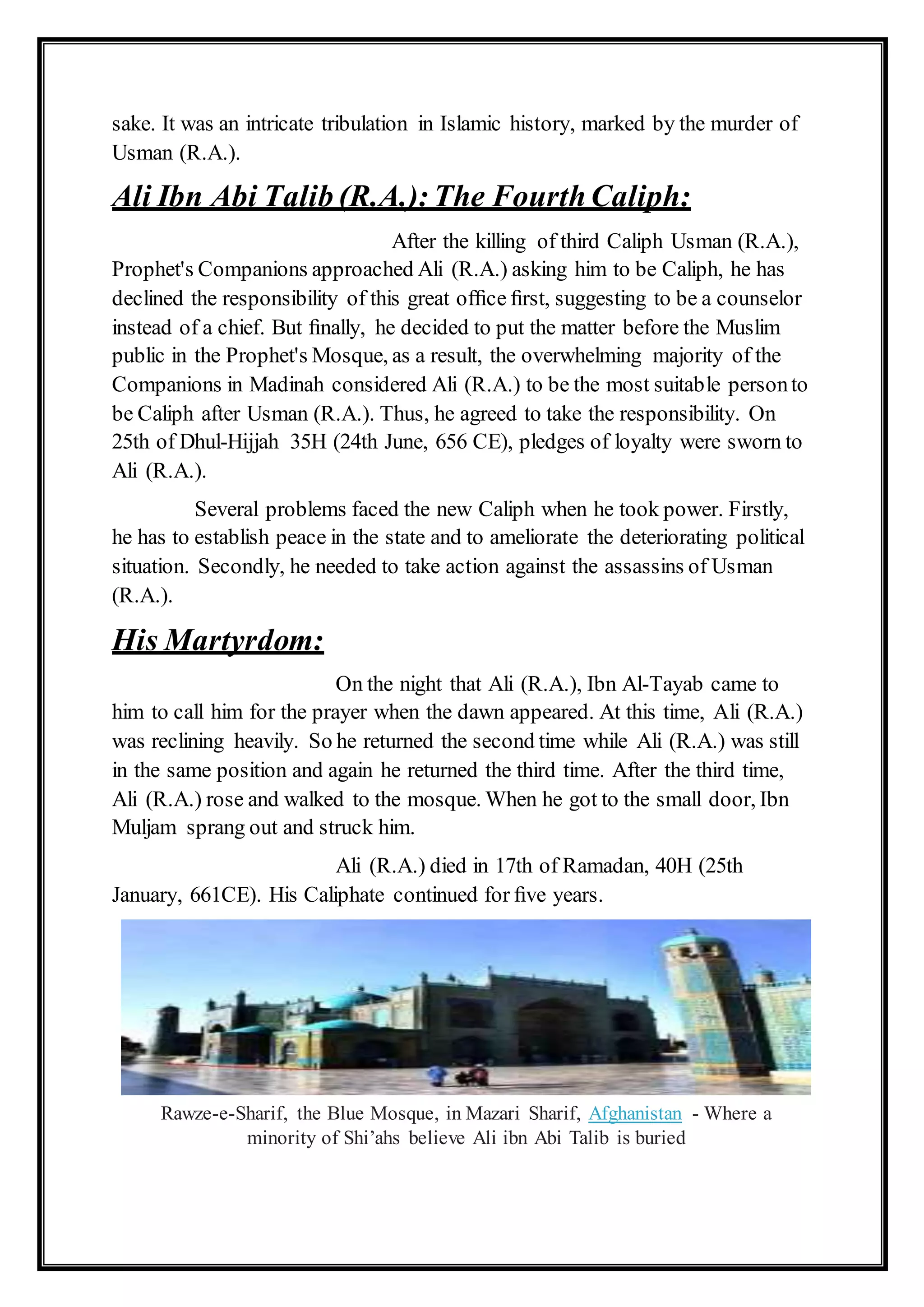 Life of Ali Ibn Talib | PDF