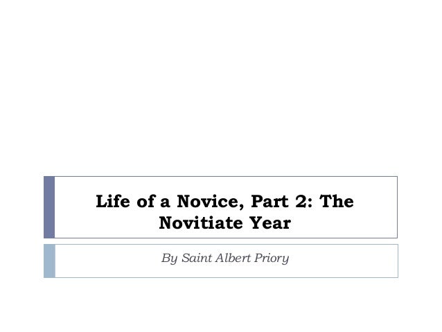 Life Of A Novice Part 2 The Novitiate Year By Saint Albert - 