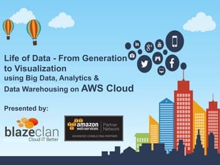 Life of Data - From Generation
to Visualization
using Big Data, Analytics &
Data Warehousing on AWS Cloud
Presented by:
 