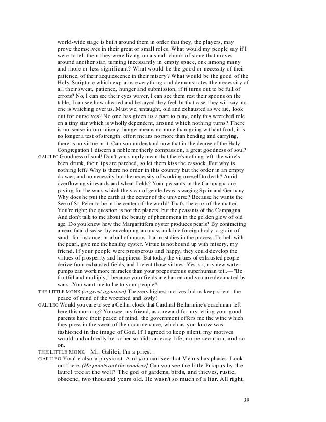 Life Of Galileo By Brecht Life Of Galileo By Brecht