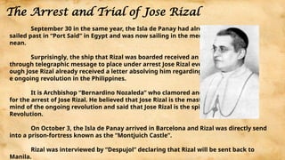 Arresting Rizal Rizal's Journey from Fort Santiago to his Execution in Bagumbayan | PPTX