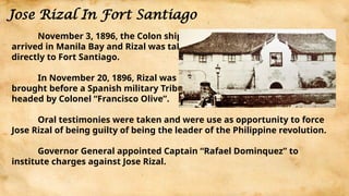 Rizal's Journey from Fort Santiago to his Execution in Bagumbayan | PPTX