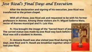 Rizal's Journey from Fort Santiago to his Execution in Bagumbayan | PPTX