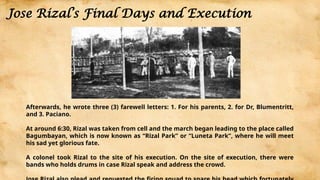 Rizal's Journey from Fort Santiago to his Execution in Bagumbayan | PPTX