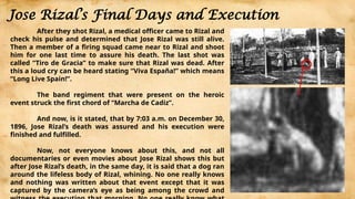 Rizal's Journey from Fort Santiago to his Execution in Bagumbayan | PPTX