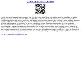 Life Of Pi Analysis Essay | PPT