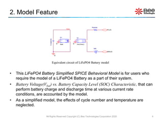 Comprehensive LiFePO4 Battery Simplified SPICE Behavioral Model for ...