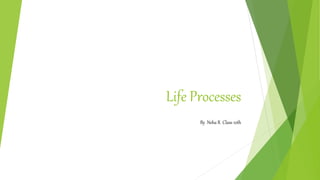 Life Processes
By Neha R Class 10th
 