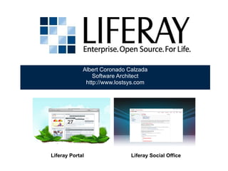 Albert Coronado Calzada
                 Software Architect
              http://www.lostsys.com




Liferay Portal                Liferay Social Office
 